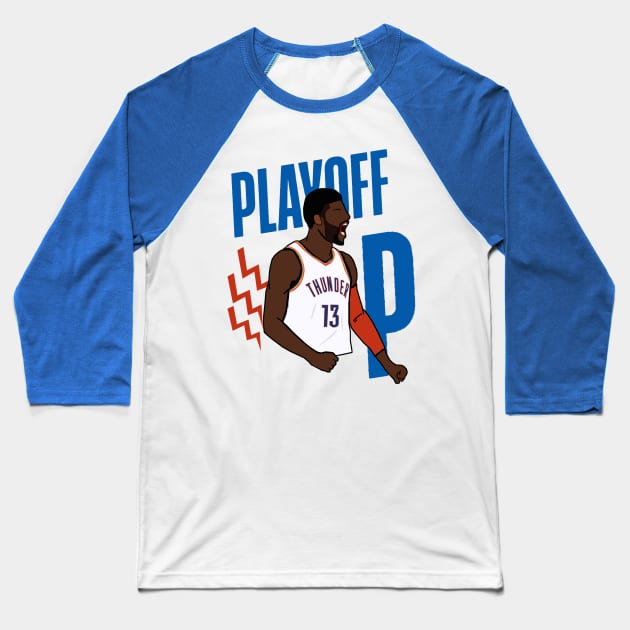 Paul George 'Playoff P' - Oklahoma City Thunder NBA Baseball T-Shirt by xavierjfong